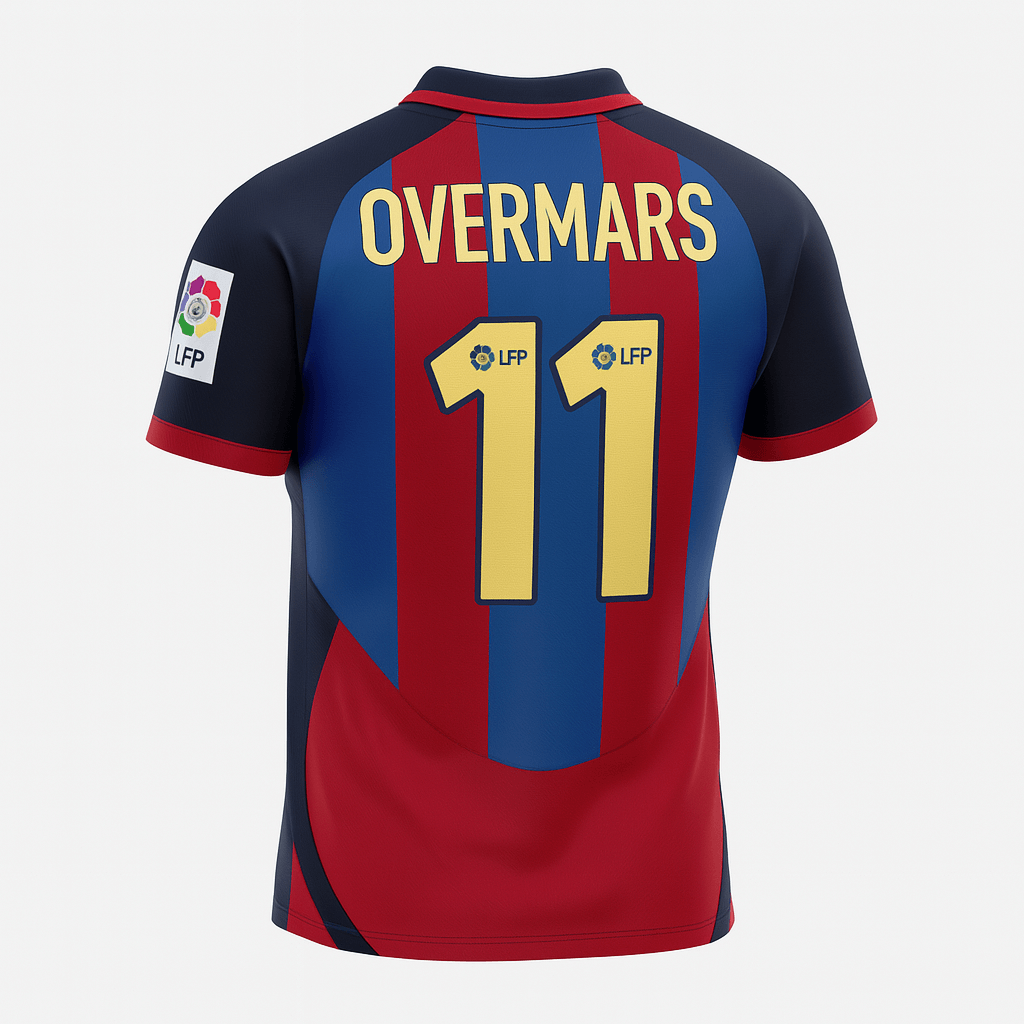 2003–04 Barcelona Home Overmars #11