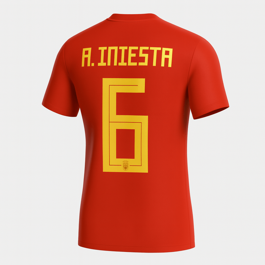 2018 Spain Home Iniesta #6